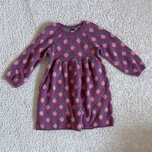 Tea Collection Sweater Dress in Purple with Radiah Pattern